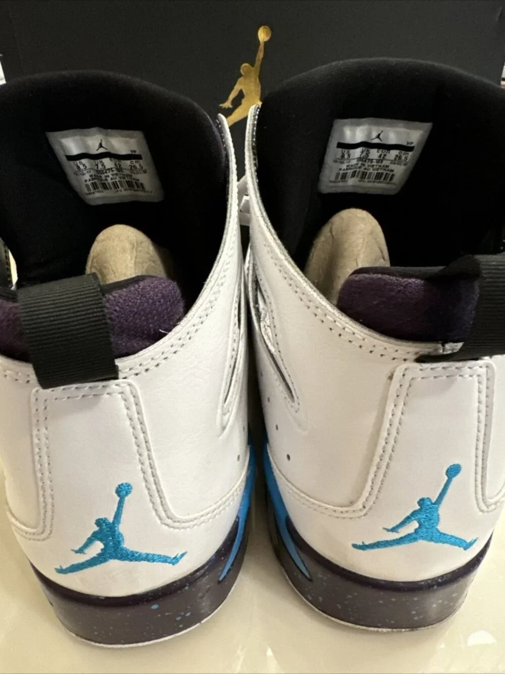 Air Jordan Flight Club 91 men SIZE 8.5 white/blue lagoon 555475-105 (11)